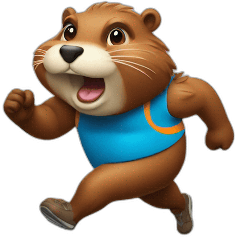 cool fatty beaver high tech runner emoji