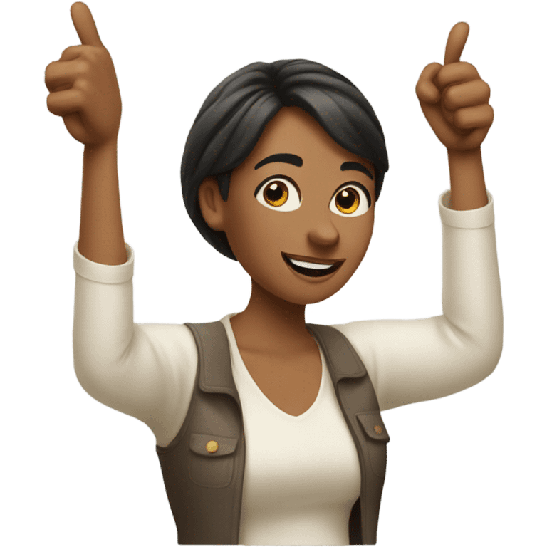 Woman with many thumbs up emoji