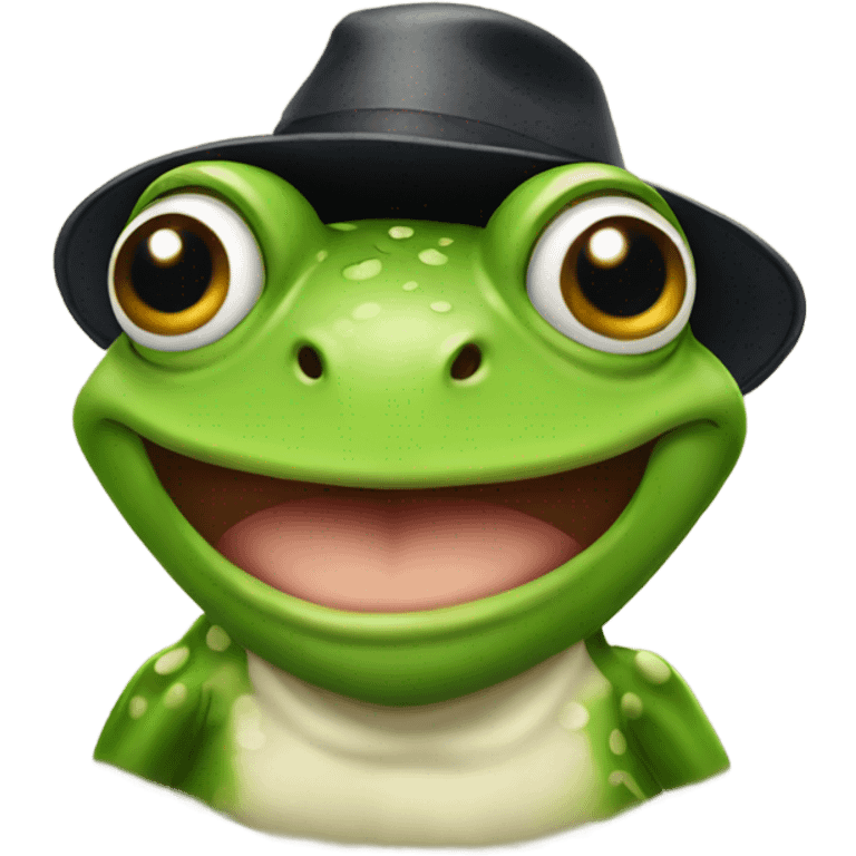 Frog wearing hat emoji