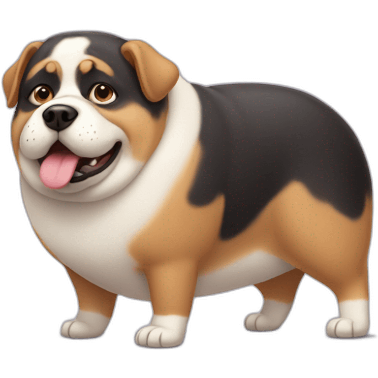 a morbidly obese dog emoji