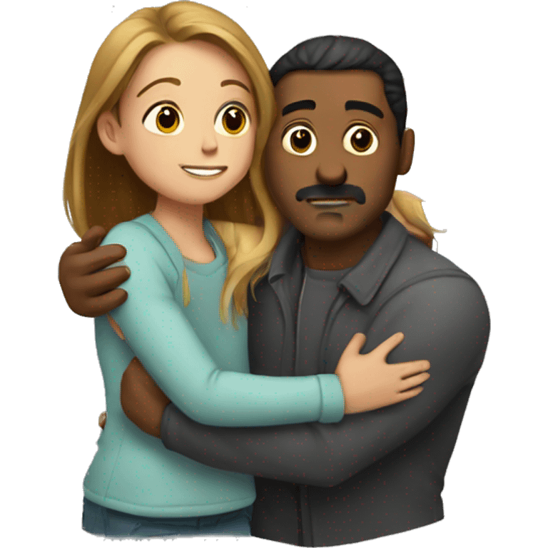 A man huging a girl emoji