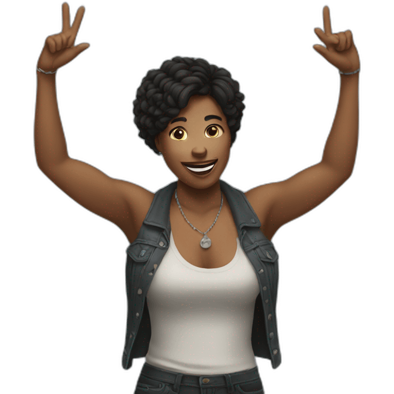 woman doing a rock sign emoji