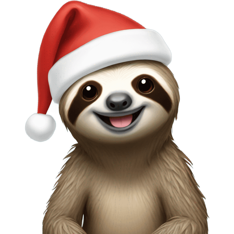 Sloth with Santa hat emoji