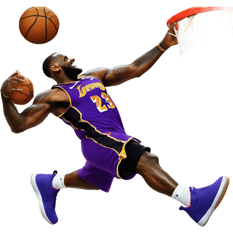 lebron james dunking into spaghetti emoji