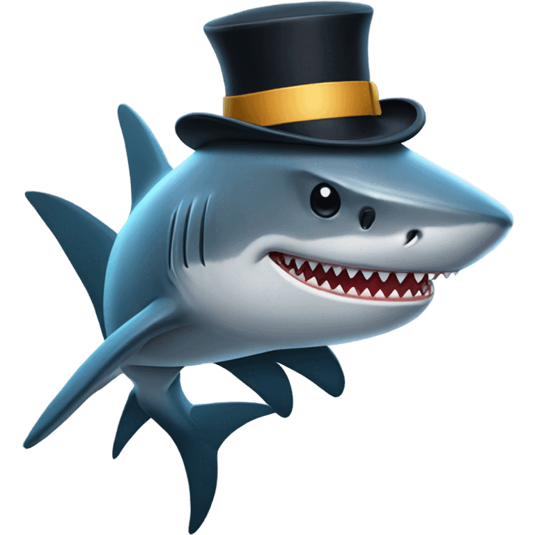 shark with tophat emoji