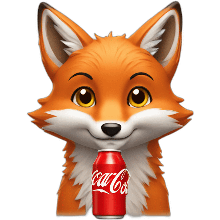 fox with a bottle of coca-cola emoji