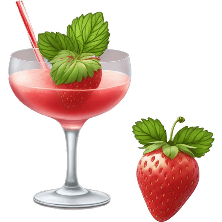 Strawberry cocktail with basilic  emoji