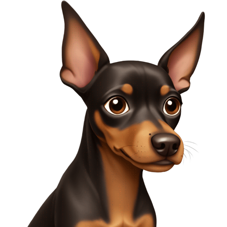  brown english toy terrier with bow emoji