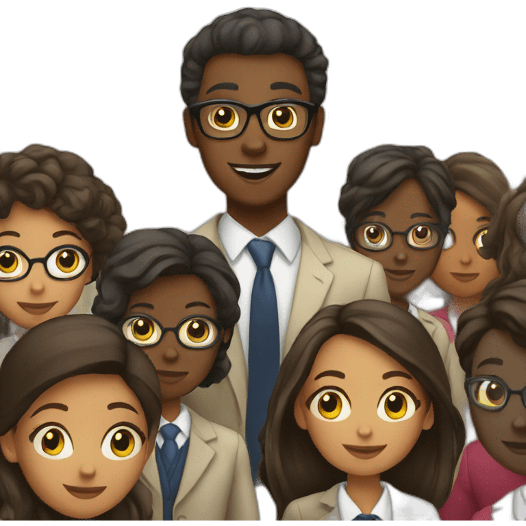 black teacher and students emoji