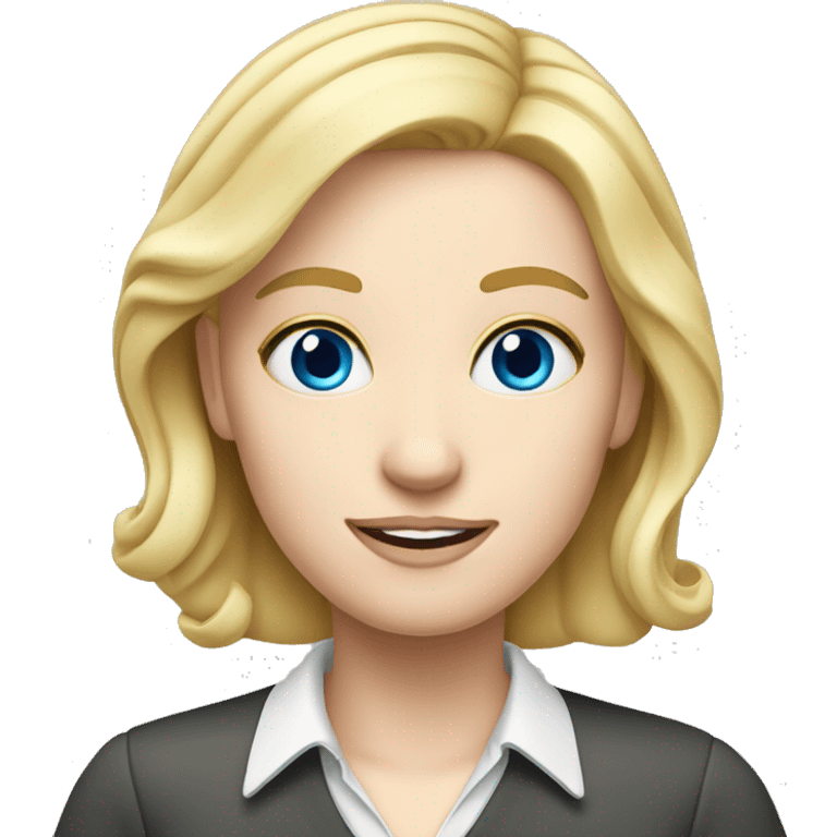 Teacher blond with blue eyes pale skin emoji