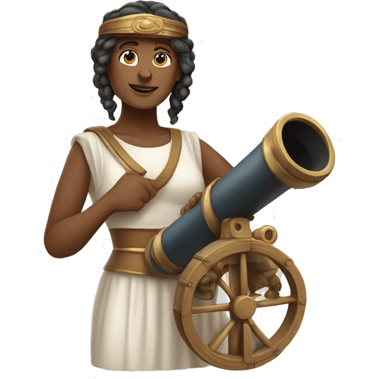 Ancient Greek female ship captain with a telescope emoji