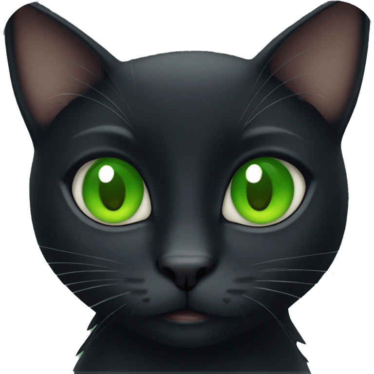 Black cat with green eyes  emoji