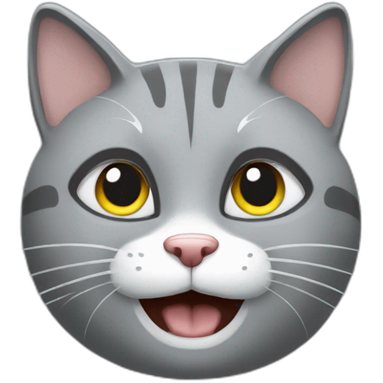 Hungry grey cat emoji