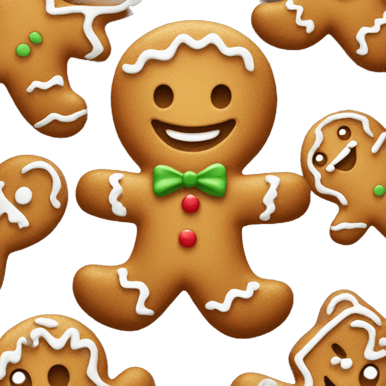 Cute smiling gingerbread man emoji