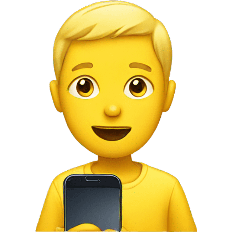 Yellow boy with smartphone  emoji