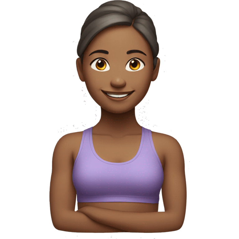 smiling girl in yoga outfit emoji