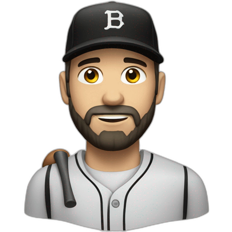 white guy with black beard and baseball hat emoji