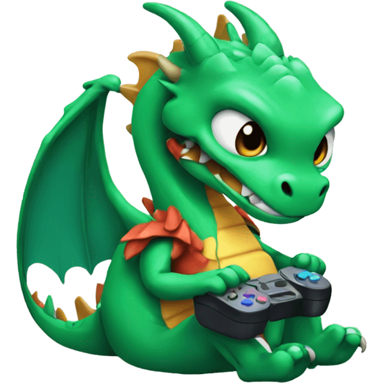 Dragon playing video games emoji