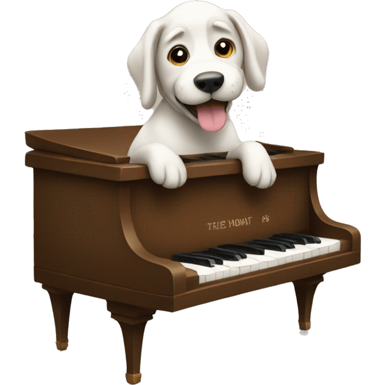 Dog playing piano emoji