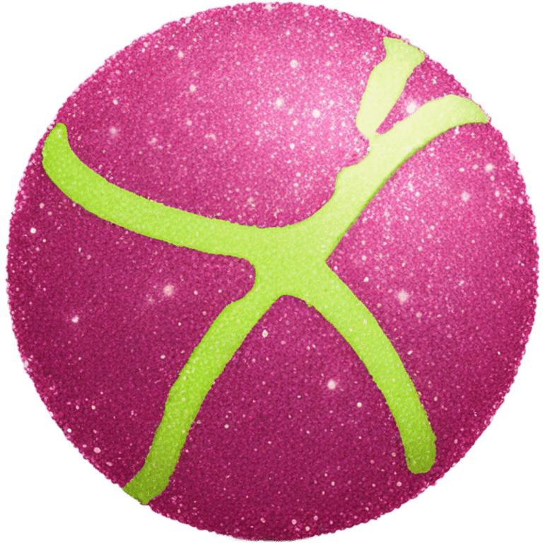 Pink tennis ball with glitter  emoji