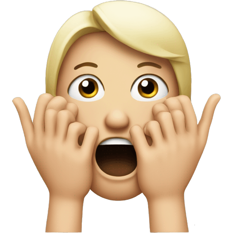 a shocked face with hand covering mouth  emoji