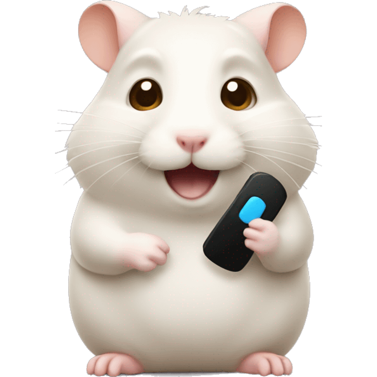 hamster calls on the phone emoji