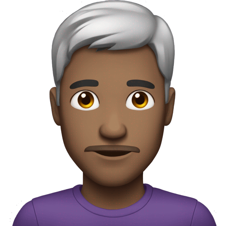 Man with dark Hair and purple scars in face emoji