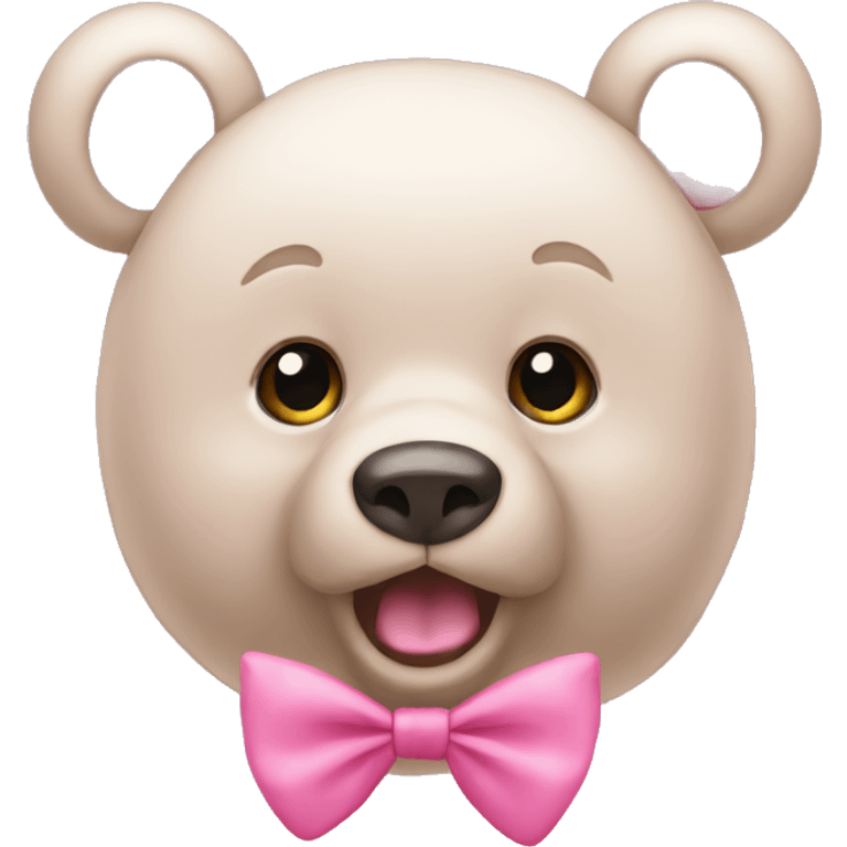 Bear with a pink bow on its ear emoji