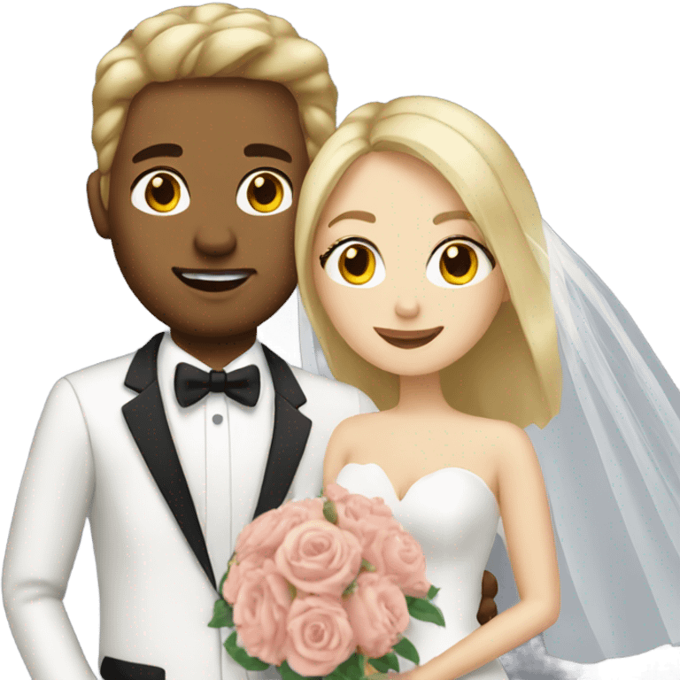 Blonde women and brown haired man getting married   emoji