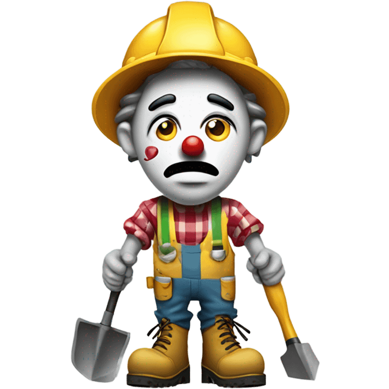 Sad clown working construction emoji