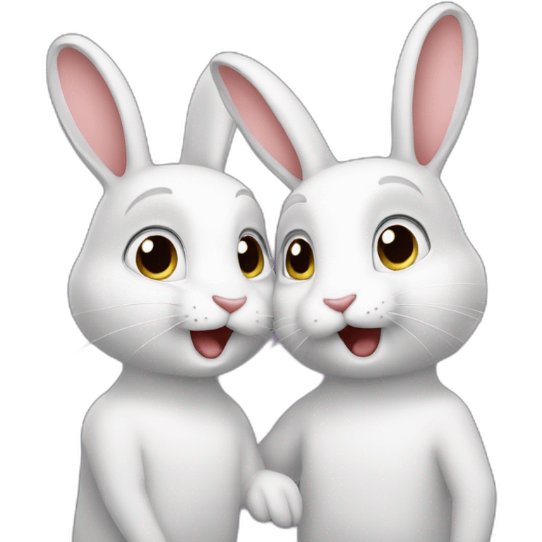 withe rabbit couple emoji