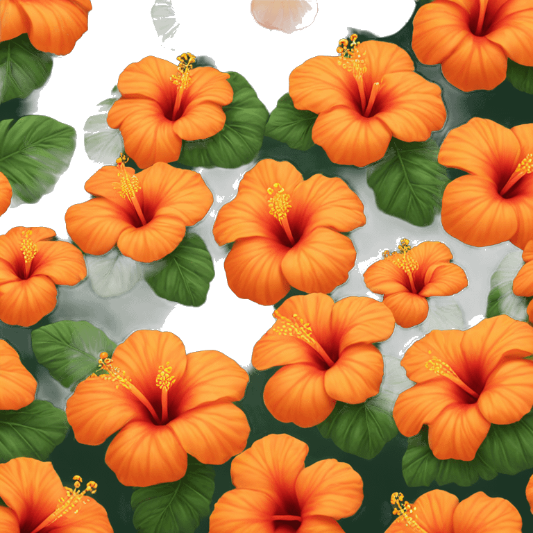 orange hibiscus flower emoji