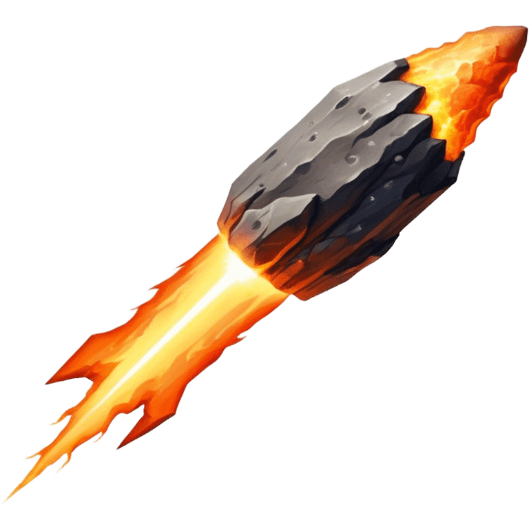  Cinematic Realistic Meteor – A fiery, blazing rock streaking through space, leaving behind a bright, dynamic trail of superheated plasma. Its rocky surface glows intensely as it hurtles toward an unknown destination. emoji