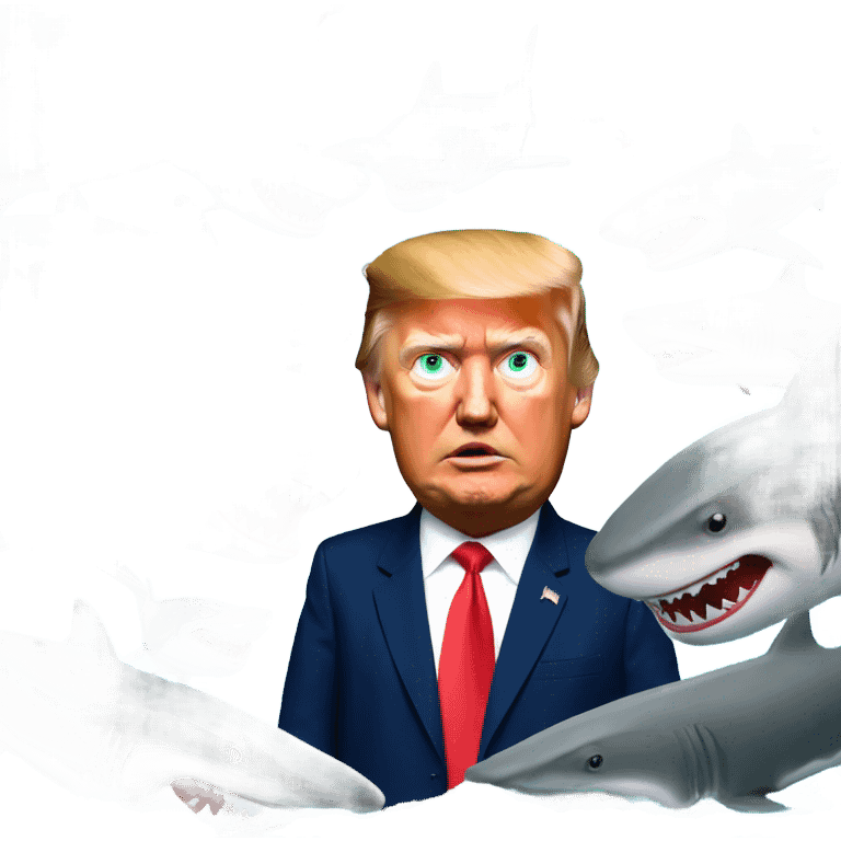 Trump with sharks emoji