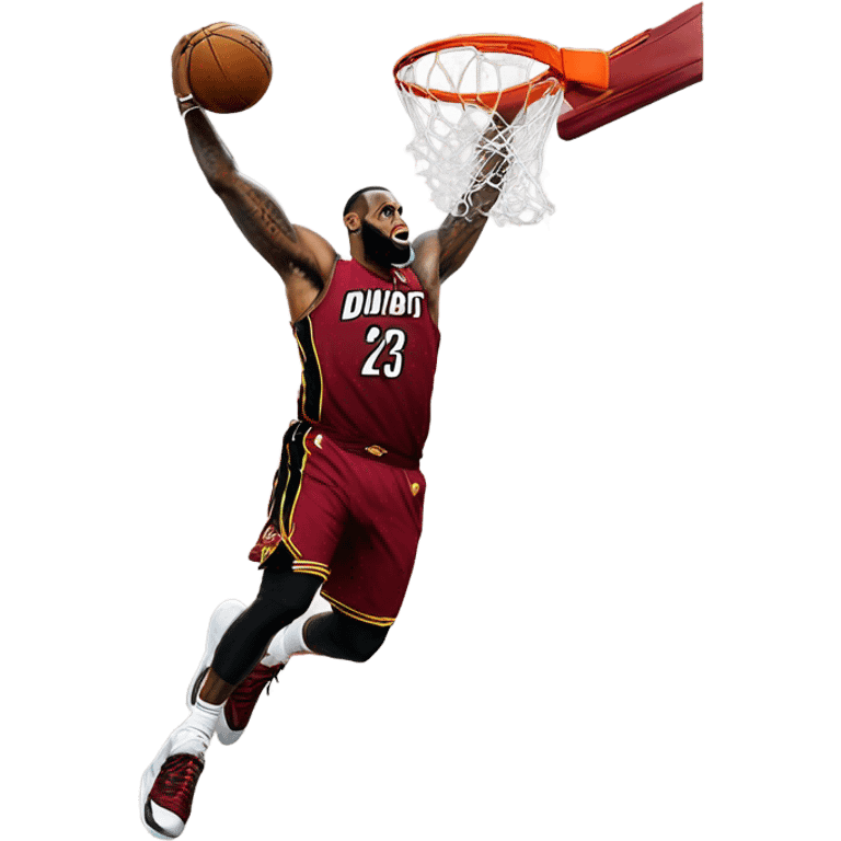 Lebron James dunking a lob from dwayne wade on the heat emoji