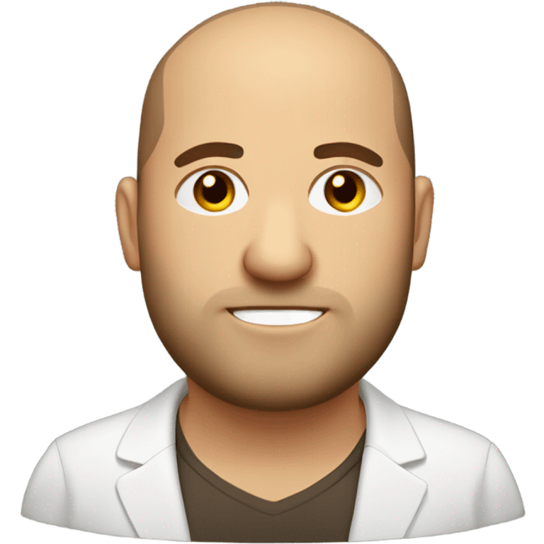 overweight italian business man, with brown buzz cut and a stubbled beard. emoji