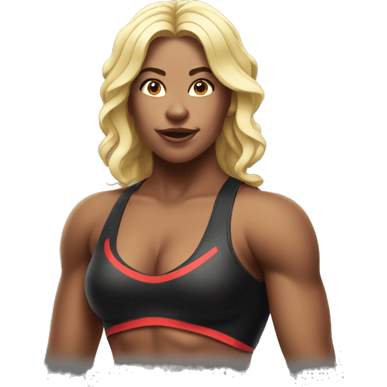 Attractive female wrestler emoji