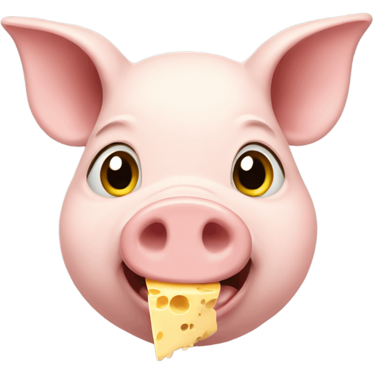 Pig eating cheese  emoji