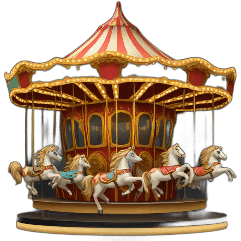 amusement carousel with black background emoji