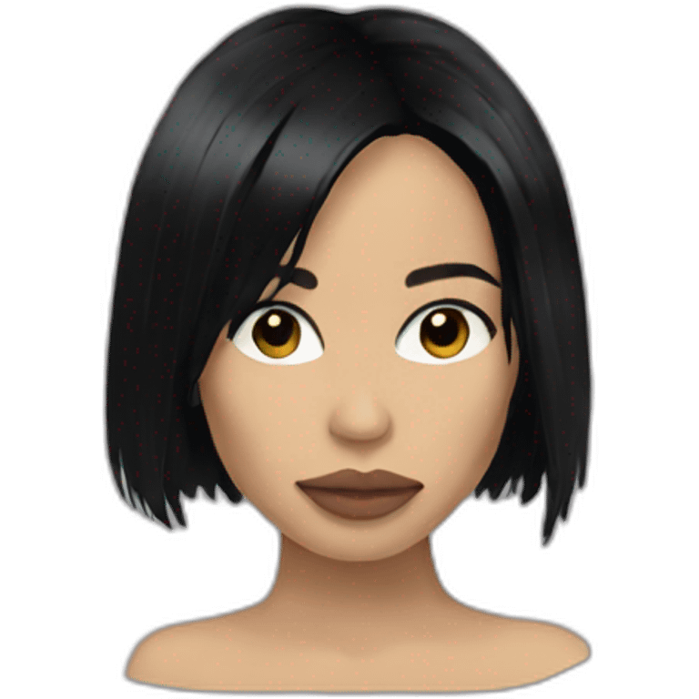 Zoë kravitz with black hair emoji