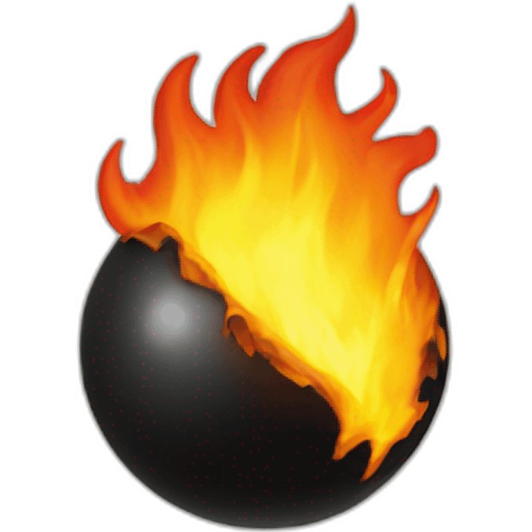 Black ball fire emoji