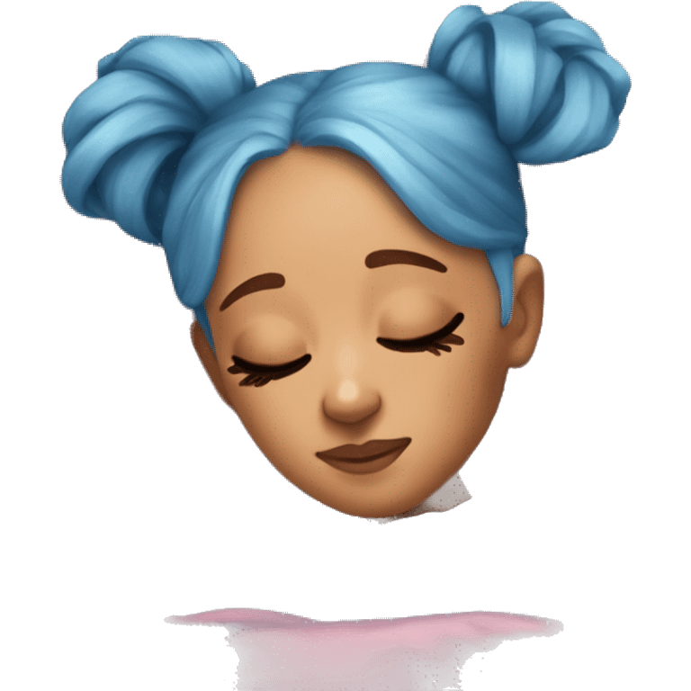 Ariana Grande sleeping with blue hair emoji