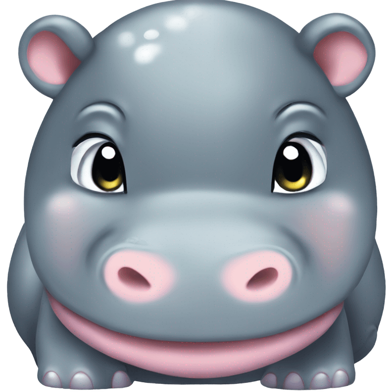 A very cute baby hippo in anime style emoji