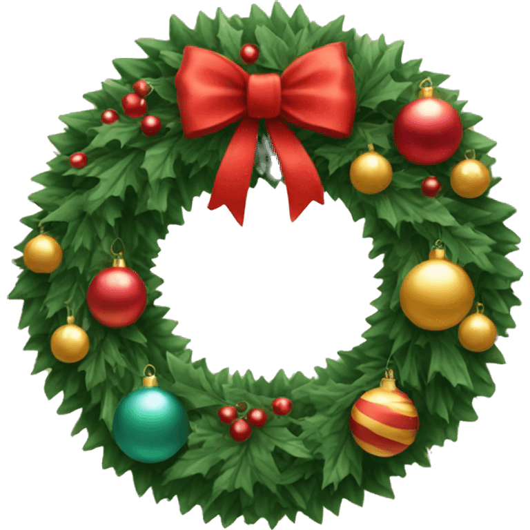 christmas wreath with ornaments  emoji