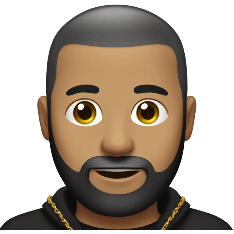 bald male in black shirt with beard and gold necklace emoji