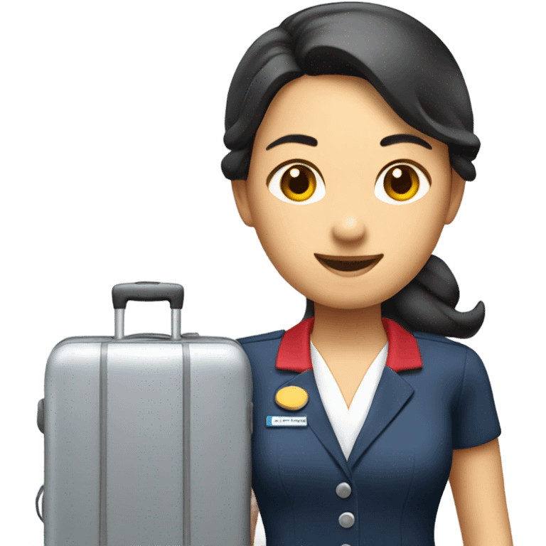 asian FLIGHT ATTENDANT WITH A LUGGAGE emoji