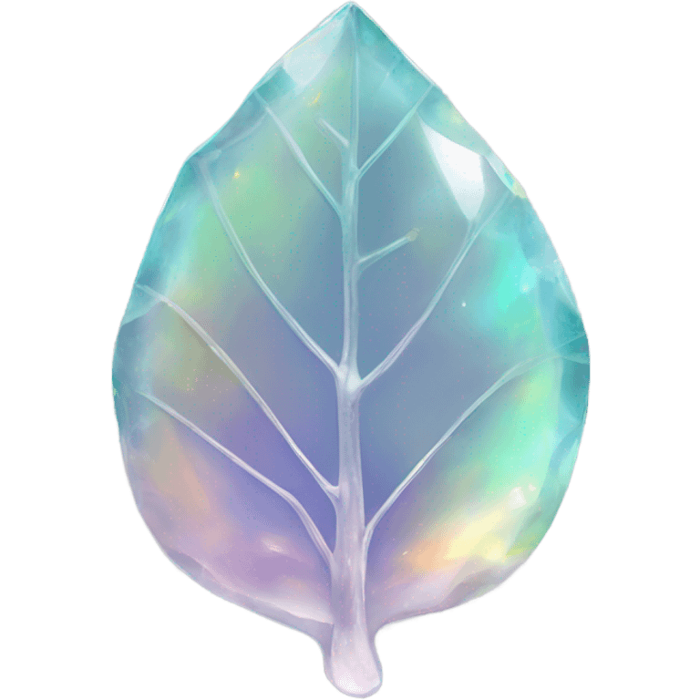 opal crystal gemstone leaf five point  emoji