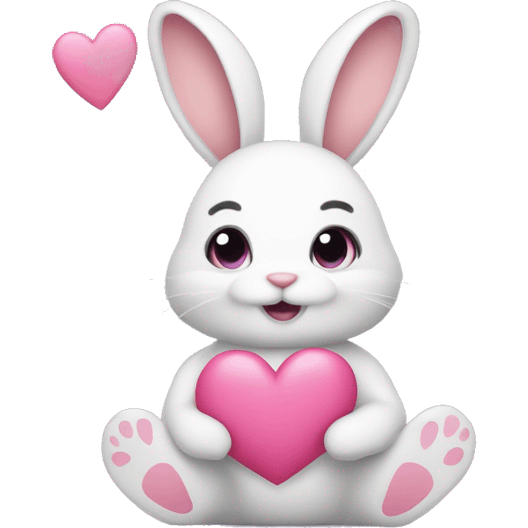 Bunny sending pink hearts emoji