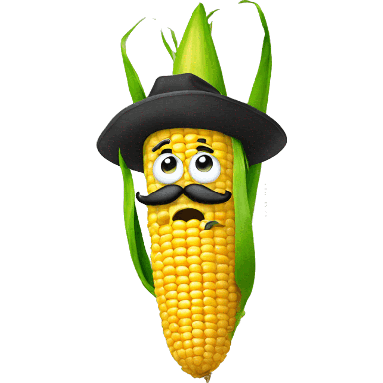 Corn wearing mustache emoji