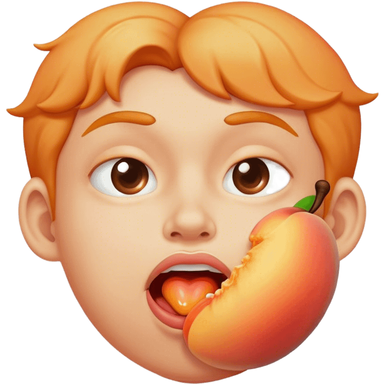 Peach with drool in mouth emoji